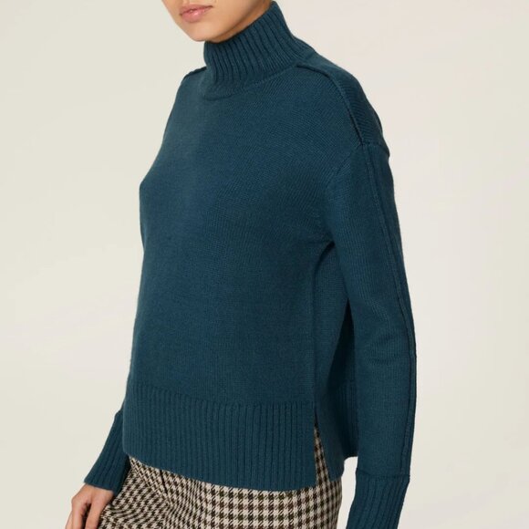 Jason Wu Collective Teal Mock Neck Sweater - Picture 1 of 9